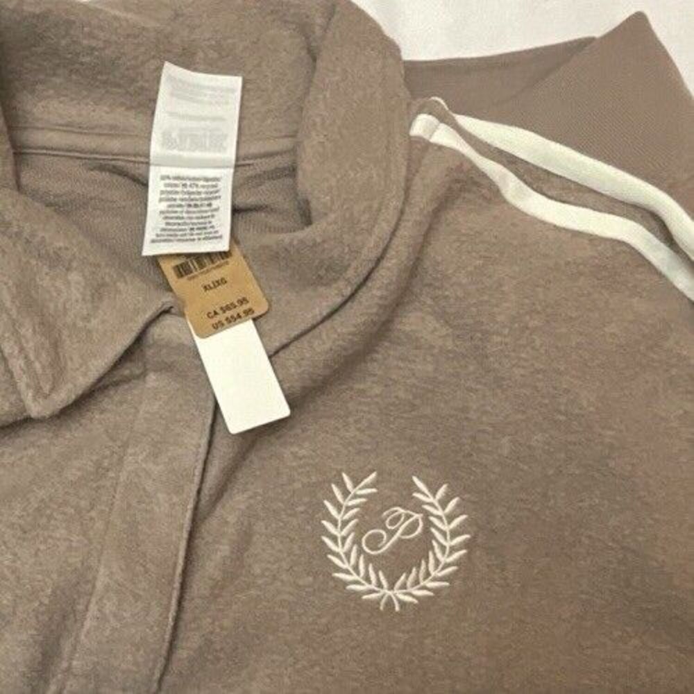 New VICTORIA'S SECRET PINK ‎ Reverse Fleece Cropped Polo Sweatshirt Size XL - Picture 4 of 4